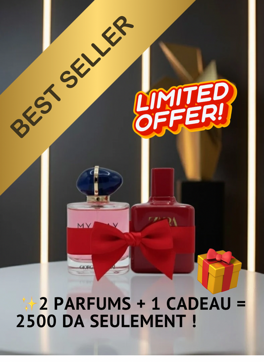 Pack Spécial Parfum – 2 Testeurs (100mlX2)+ 1 Cadeau 🎁 – 2500 DA seulement